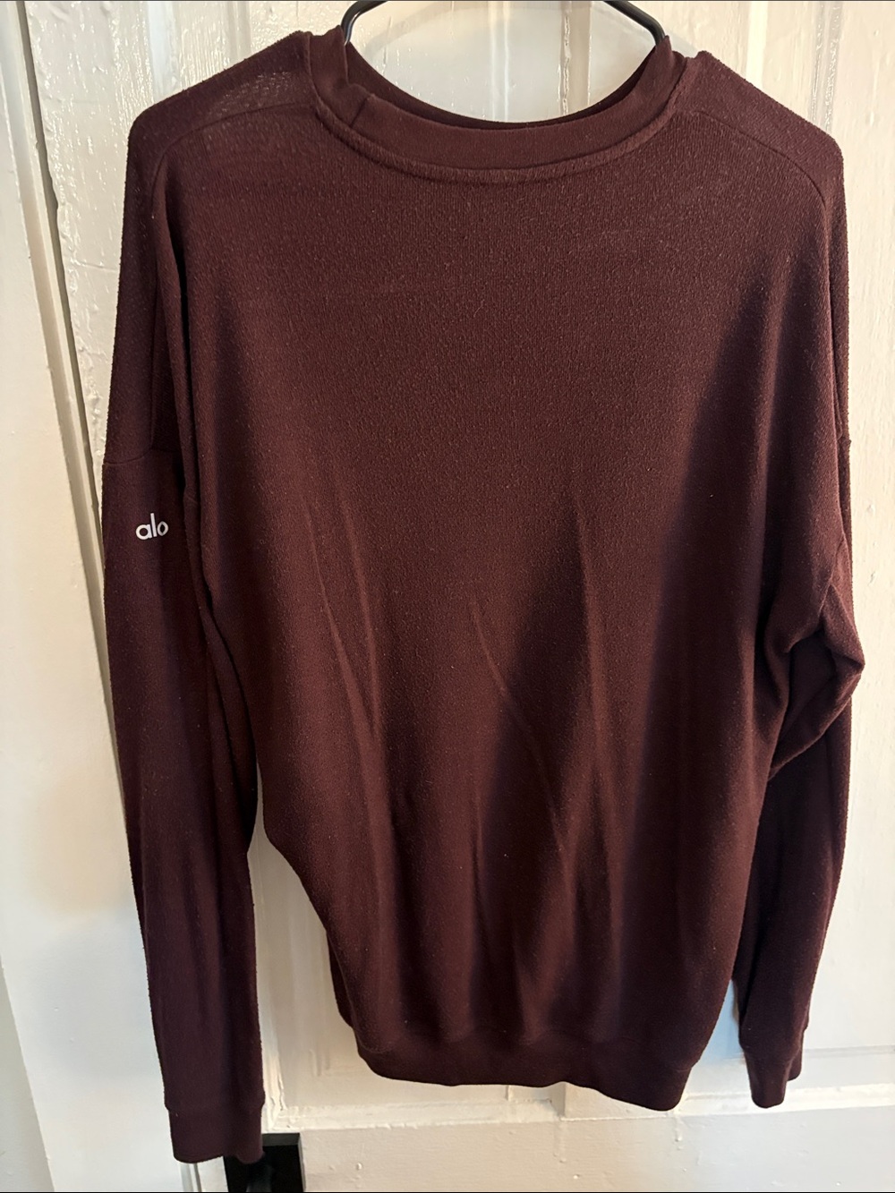 ALO Yoga Women's Crewneck Sweater in Burgundy